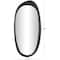 51" Black Wooden Abstract Oval Framed Wall Mirror